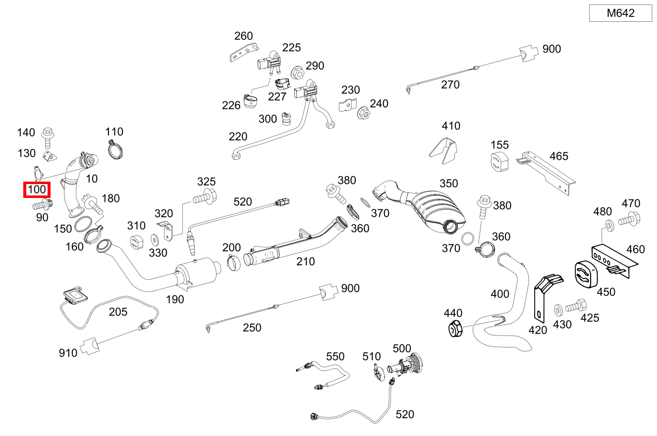 Flanschdichtung VORKATALYSATOR AN TURBOLADER G 500 Off-Roader lang BCA 463