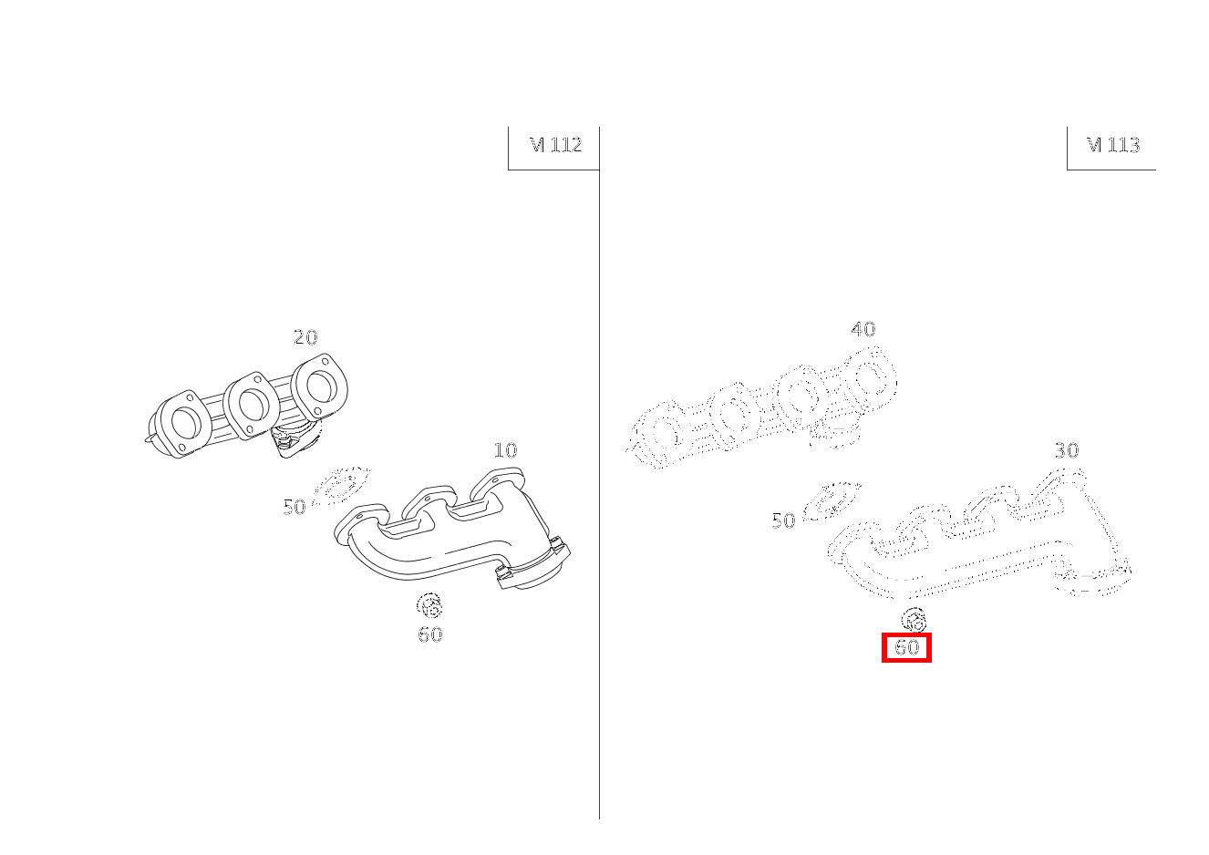 Sechskantmutter AUSPUFFKRUEMMER AN ZYLINDERKOPF TO A 112 140 00 09 / A 112 140 01 09; M6 E280 210