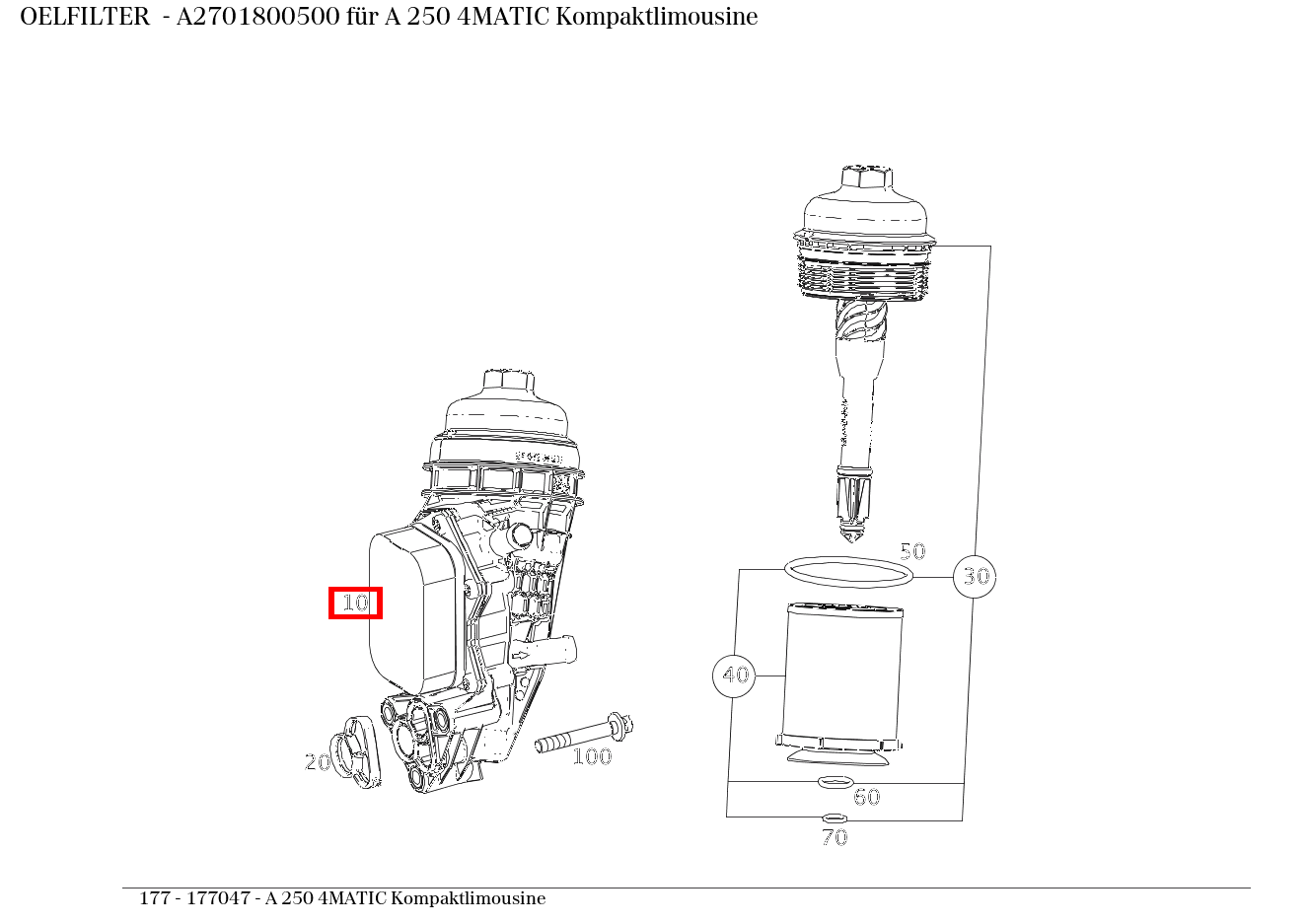 Ölfilter A 250 4MATIC Kompaktlimousine 177 Ölfilter A 250 4MATIC Kompaktlimousine 177
