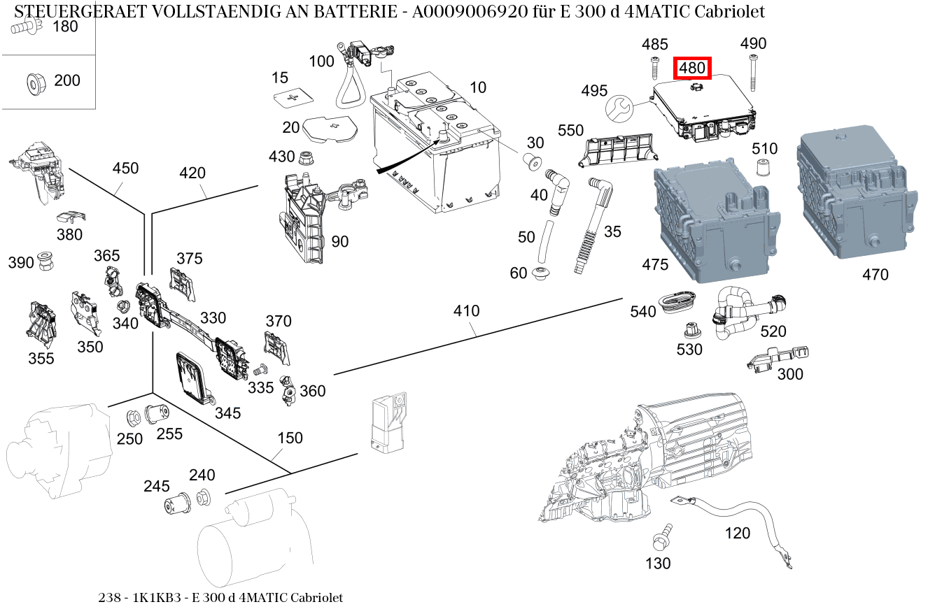 Steuergerät vollständig AN BATTERIE E 300 d 4MATIC Cabriolet 238 Steuergerät vollständig AN BATTERIE E 300 d 4MATIC Cabriolet 238