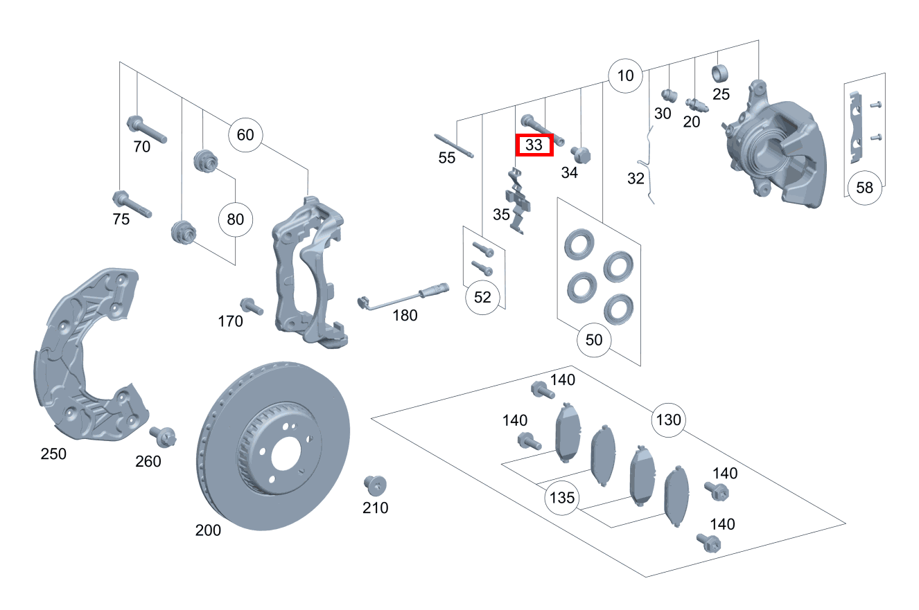 Zugstange Für Bremssattel links und rechts Mercedes-AMG C 63 S Cabriolet 205 Zugstange Für Bremssattel links und rechts Mercedes-AMG C 63 S Cabriolet 205