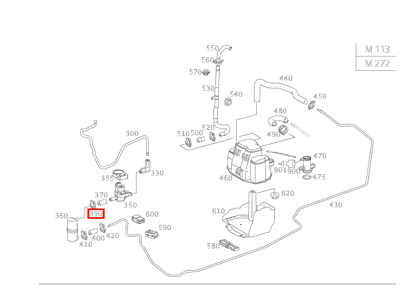Schlauchschelle SCHLAUCH AN REGENERIERVENTIL; 13-14.5 MM SLK 350 Roadster Sportmotor 171
