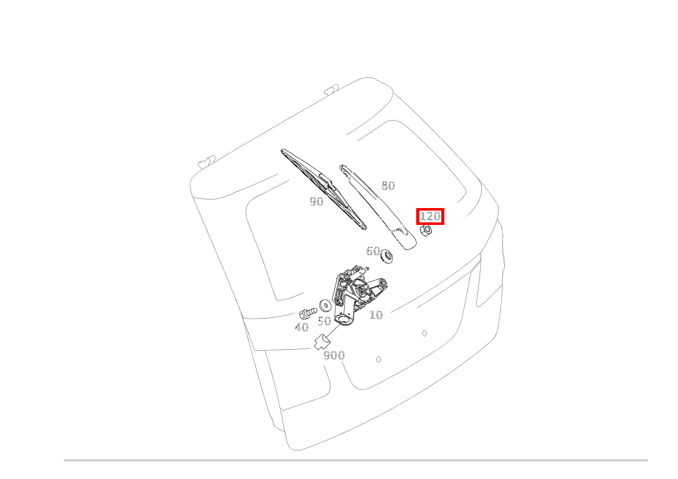 Sechskantmutter WISCHERARM AN WISCHERMOTOR; M8 E 400 T 4MATIC 212