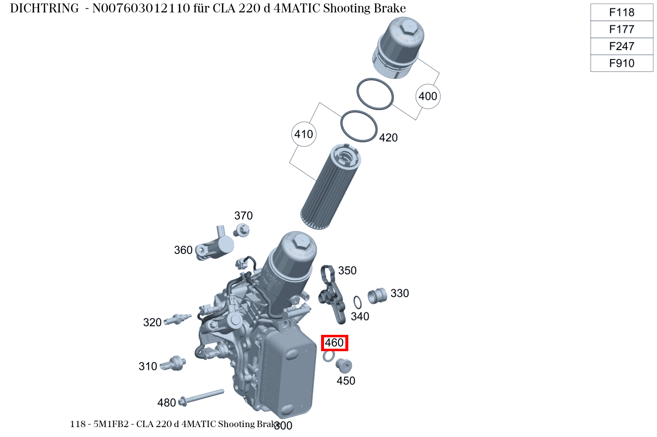 Dichtring CLA 220 d 4MATIC Shooting Brake 118