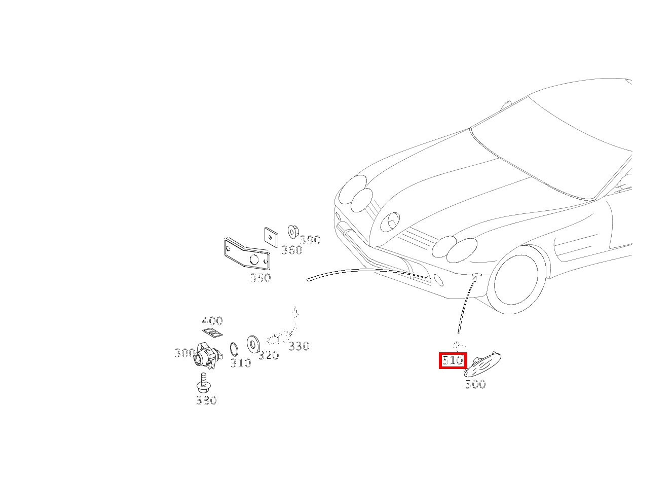 Glühlampe BEGRENZUNGSLEUCHTE RECHTS; 12V-5W SLR McLaren Roadster 199 Glühlampe BEGRENZUNGSLEUCHTE RECHTS; 12V-5W SLR McLaren Roadster 199