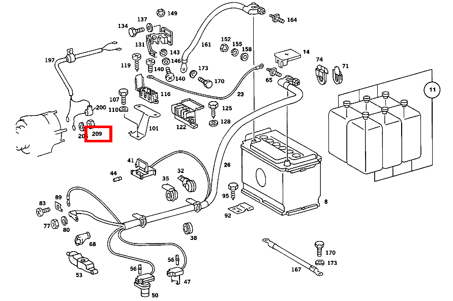 Sechskantmutter LEITUNG AN GENERATOR; M8 420 SEC COUPE mit Automatic 126