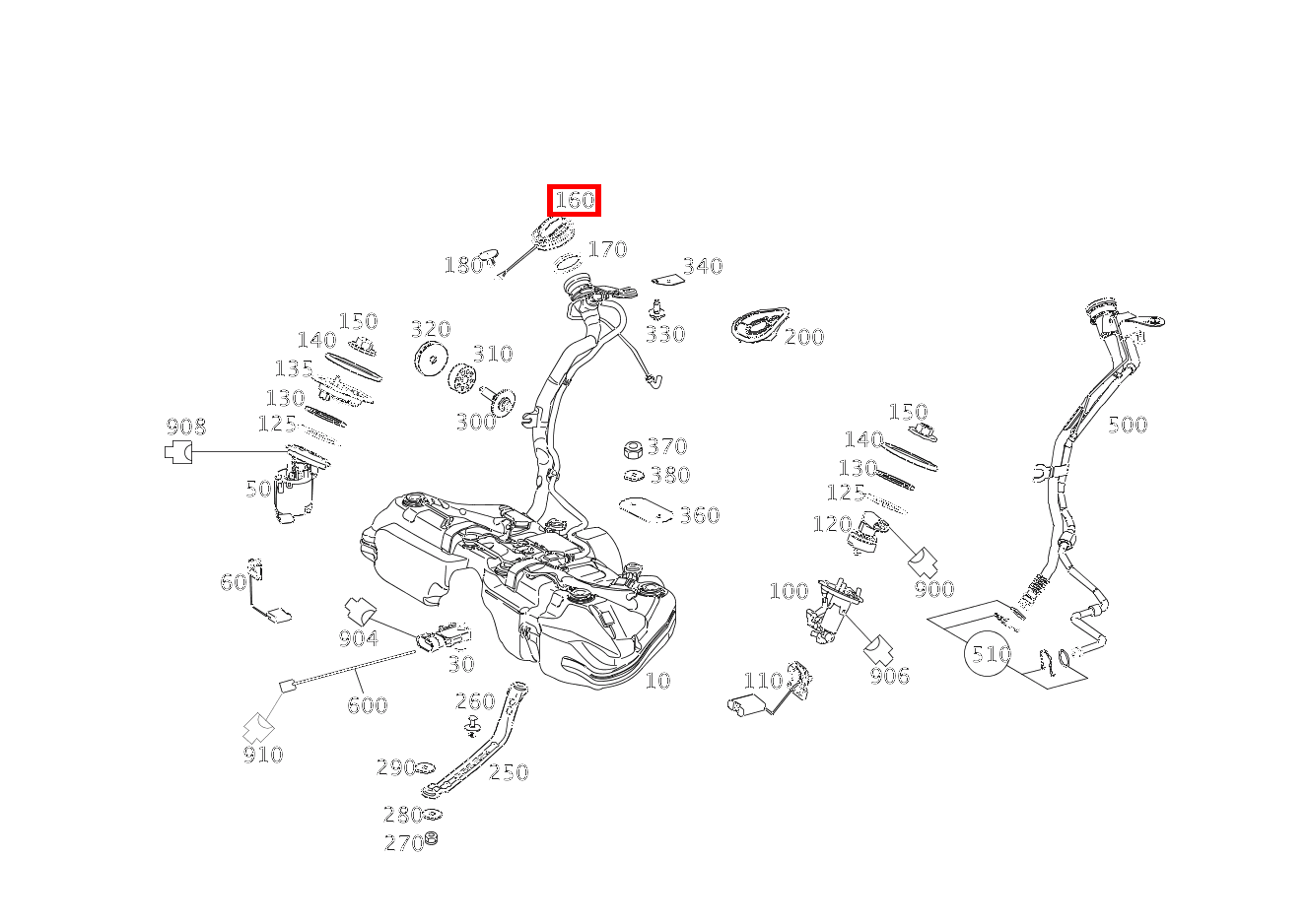 Einfüllverschluss TANKSTUTZEN E220CDI C 207