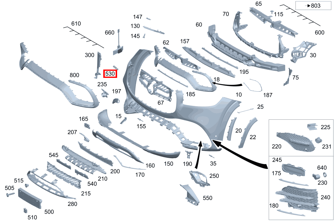 Befestigungsklammer An Verkleidung Mercedes-AMG GLS 63 4MATIC+ 167