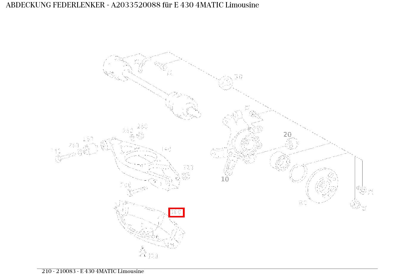 Abdeckung FEDERLENKER E 430 4MATIC Limousine 210