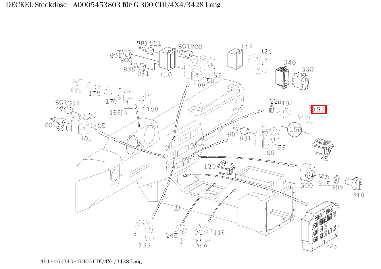 Deckel Steckdose G 300 CDI/4X4/3428 Lang 461 Deckel Steckdose G 300 CDI/4X4/3428 Lang 461
