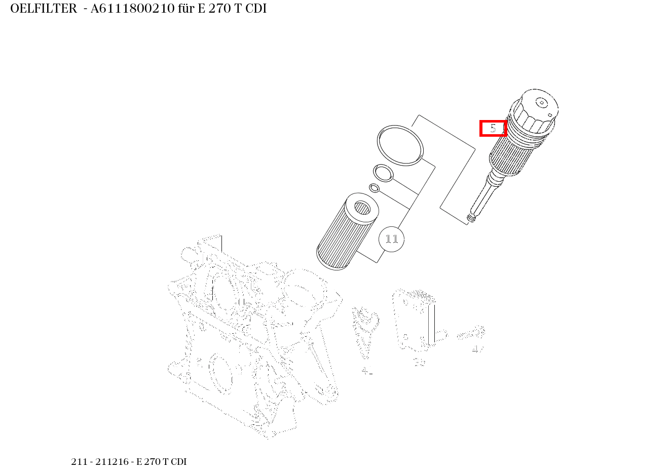 Ölfilter E 270 T CDI 211