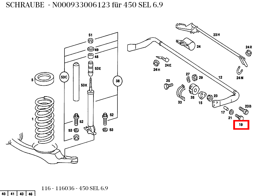 Schraube 450 SEL 6.9 116