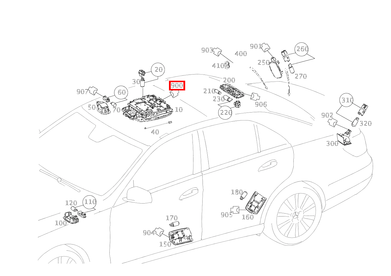 Buchsengehäuse DACHBEDIENEINHEIT, SCHWARZ N70-G; 8-PIN MQS E 350 4MATIC Limousine BCA 212