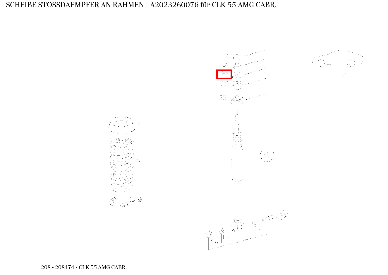 Scheibe STOSSDAEMPFER AN RAHMEN CLK 55 AMG CABR. 208 Scheibe STOSSDAEMPFER AN RAHMEN CLK 55 AMG CABR. 208