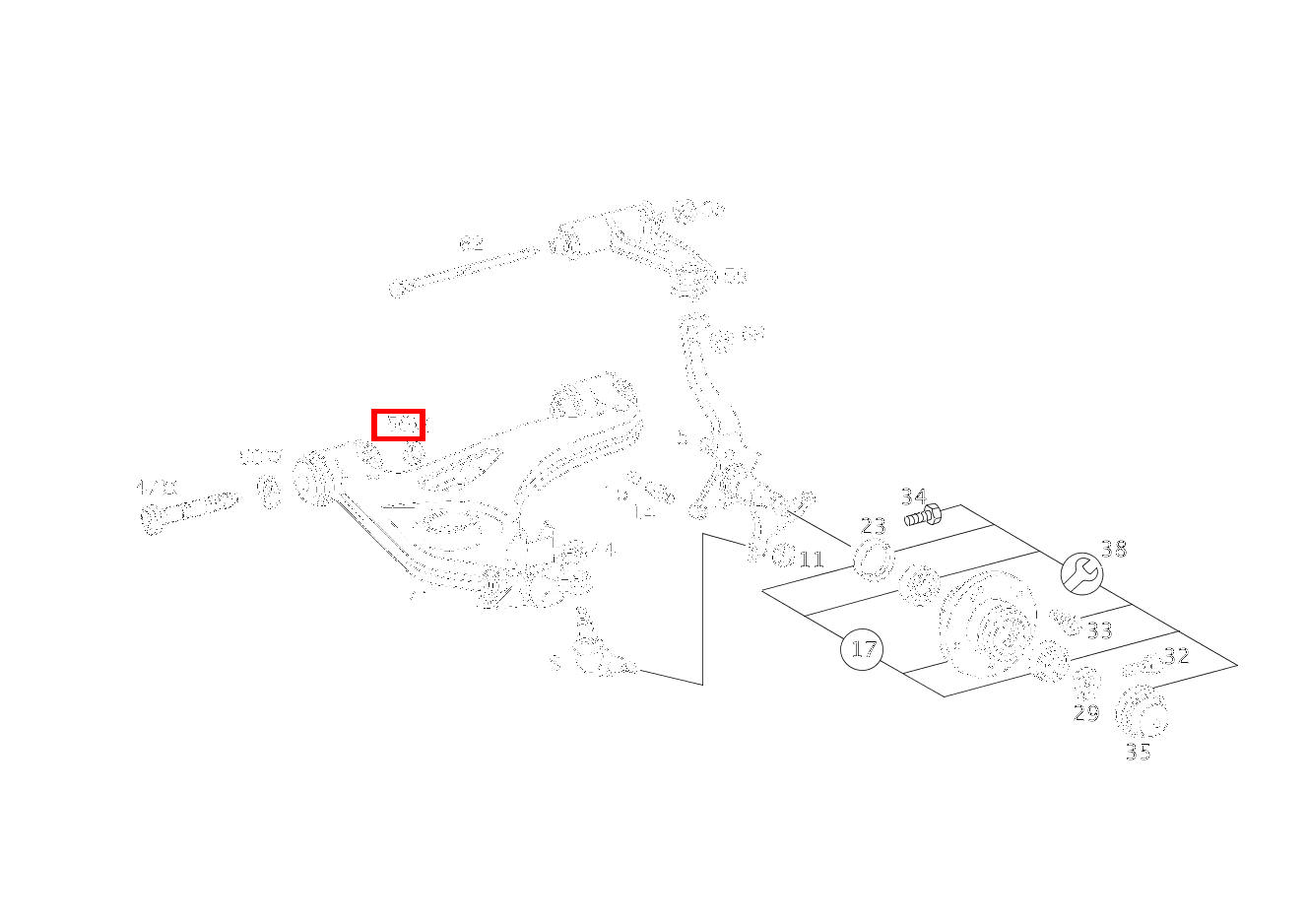 Sechskantmutter QUERLENKER UNTEN AN RAHMEN TO 202 333 04 71; M14X1,5 C 200 T CDI 202