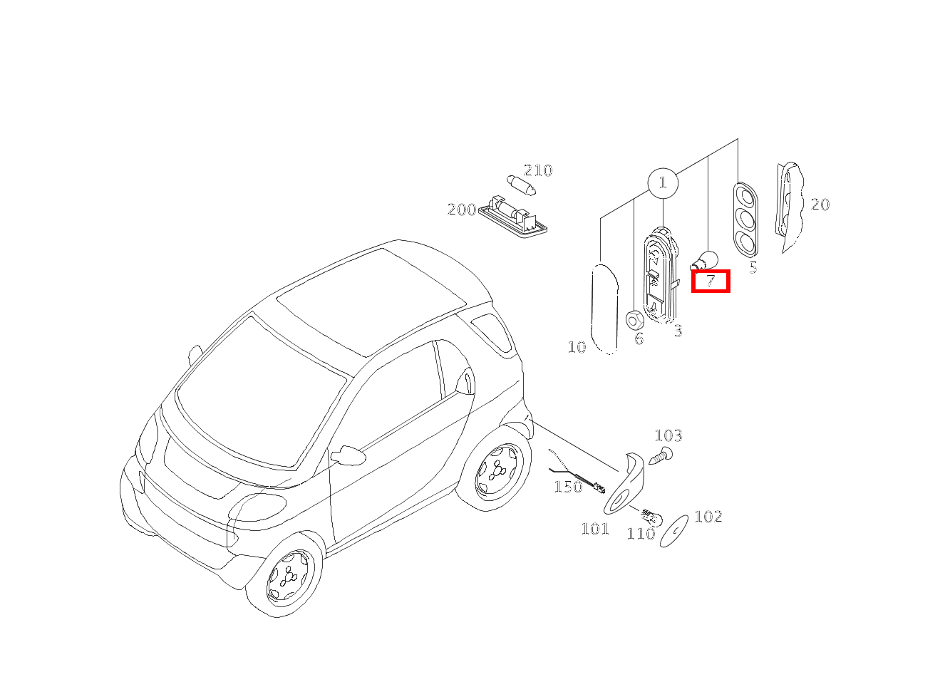 Glühlampe NEBELLEUCHTE; 12V-21W GLC 300 de 4MATIC 254