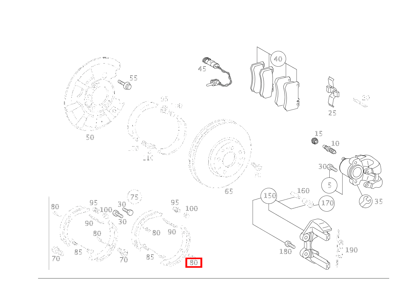 Zugfeder BREMSBACKEN AN ABDECKBLECH S 350 L 4-MATIC 220