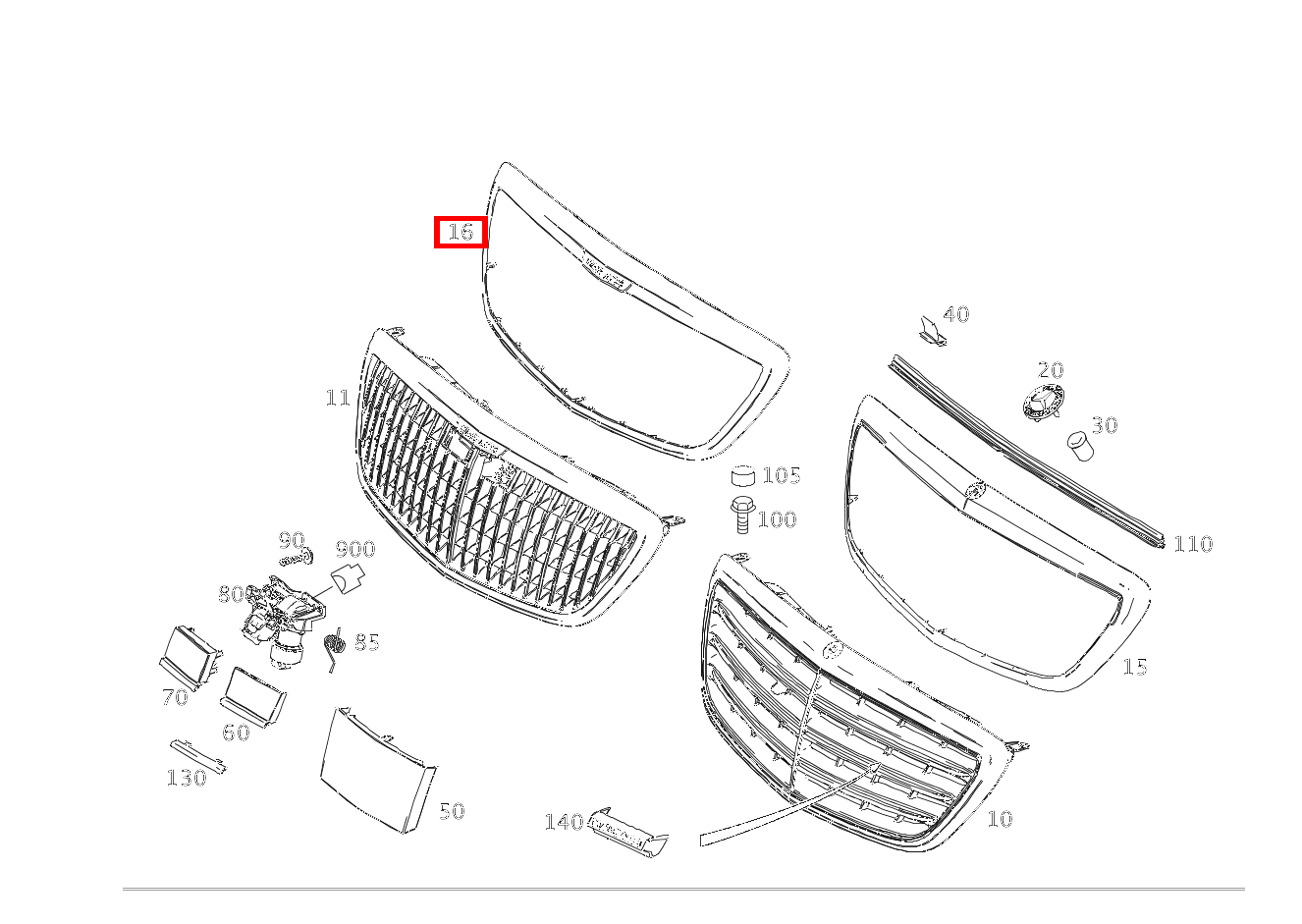 Rahmen Kühlermaske Kühlergrill Mercedes-Maybach S 560 4MATIC 222 Rahmen Kühlermaske Kühlergrill Mercedes-Maybach S 560 4MATIC 222