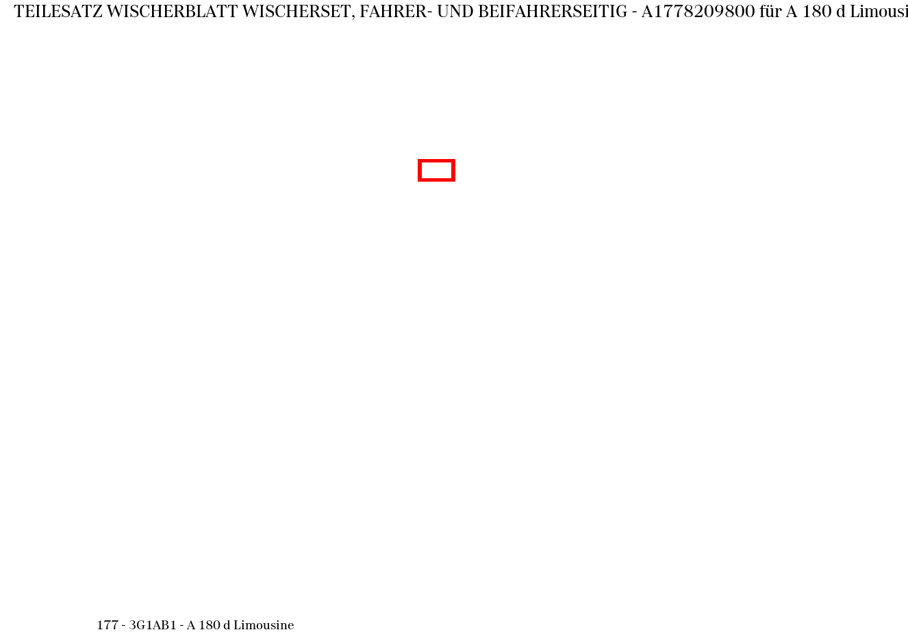 Teilesatz Wischerblatt WISCHERSET, FAHRER- UND BEIFAHRERSEITIG A 180 d Limousine 177