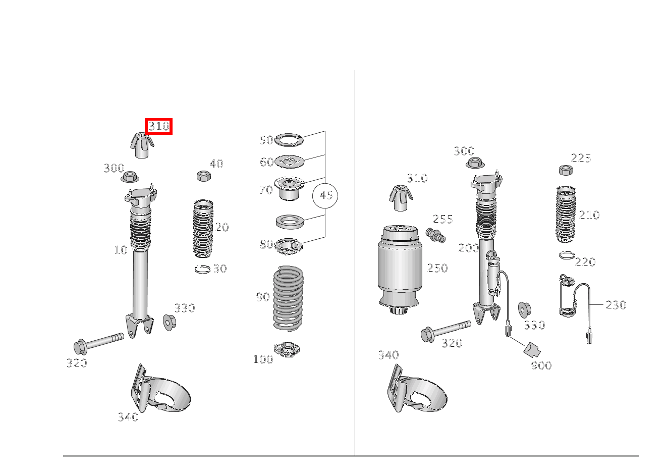 DICHTRINGHALTER FEDER AN AUFBAU GLE 350 4MATIC 166