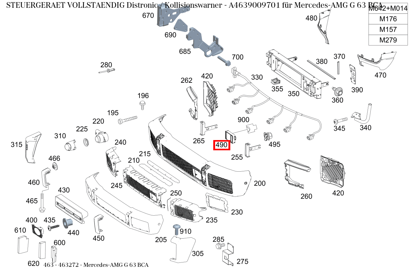 Steuergerät vollständig Distronic / Kollisionswarner Mercedes-AMG G 63 BCA 463 Steuergerät vollständig Distronic / Kollisionswarner Mercedes-AMG G 63 BCA 463