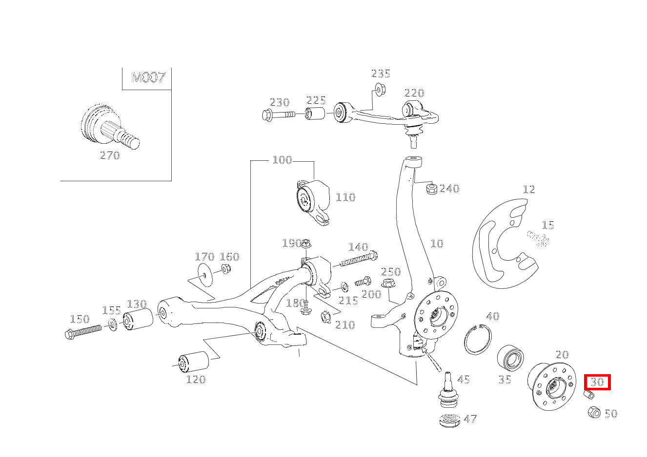 Spannstift BREMSSCHEIBE AN RADNABE R 500 L 251