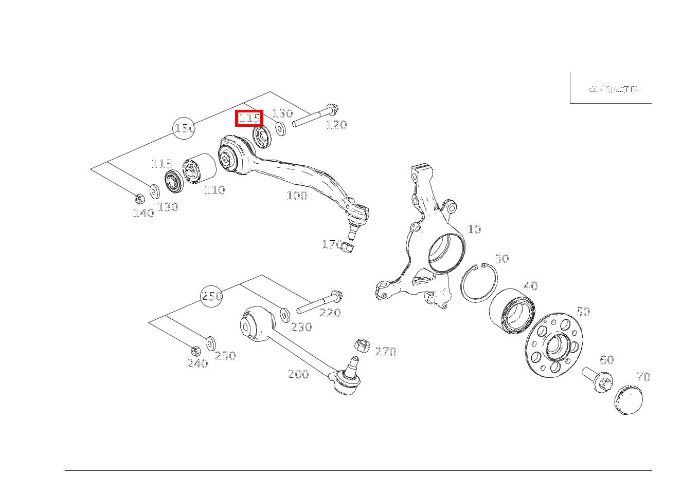 Elastomermanschette Links und rechts an Lager Zugstrebe C 180 KOMPRESSOR T-Modell BlueEFFICIENCY 240