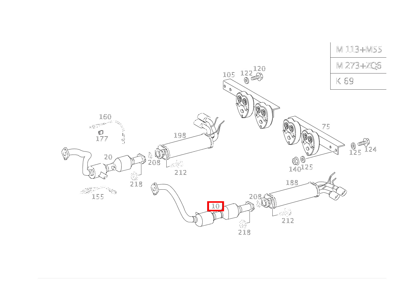 Abgasleitung VORN LINKS G 55 AMG KOMP 463