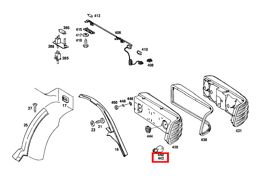 Glühlampe SCHLUSS- UND PARKLICHT R10W - 12V 450 SEL 6.9 116