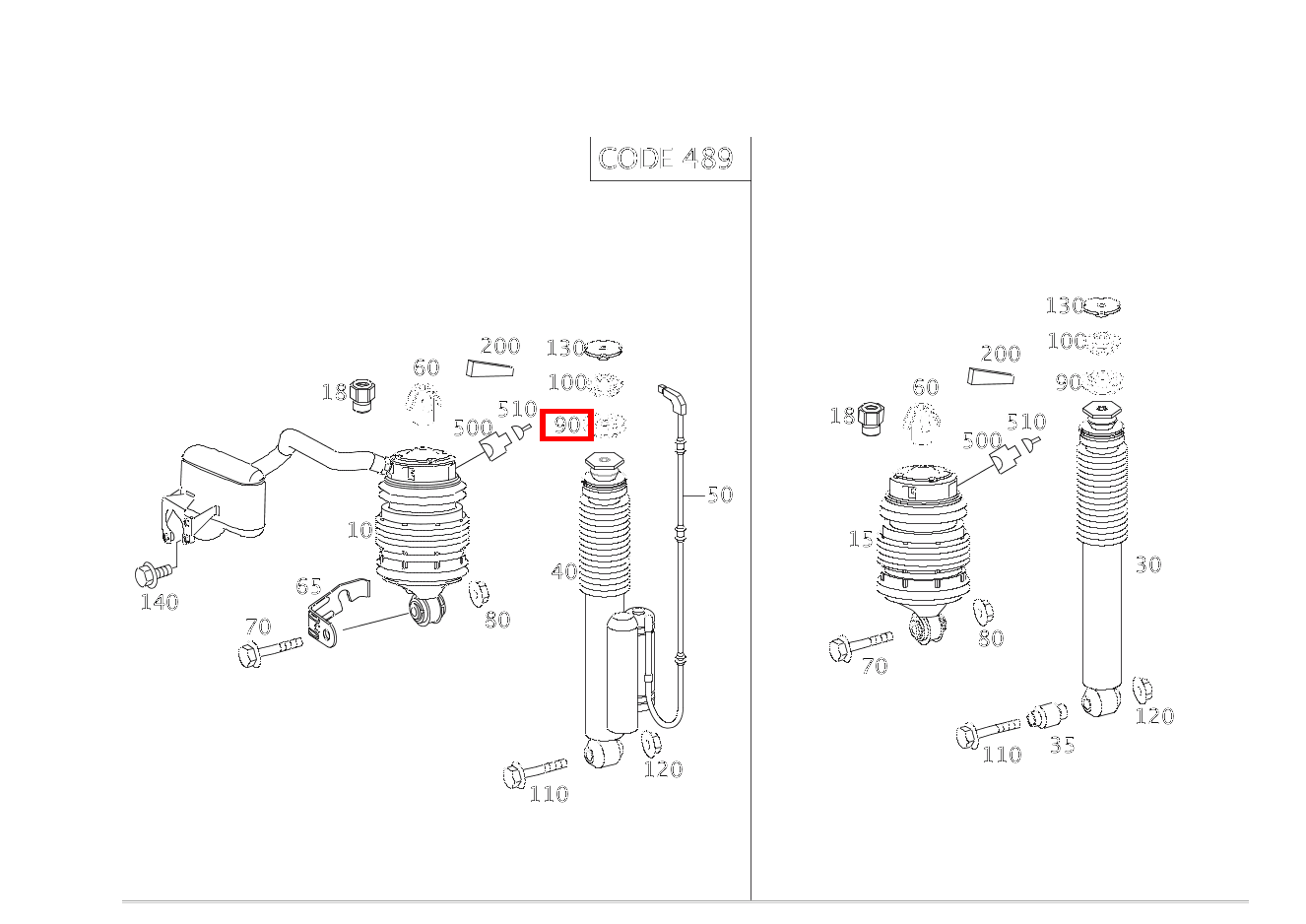 Elastomerlager STOSSDAEMPFER AN KAROSSERIE E280CDI SONDERAUFB 211